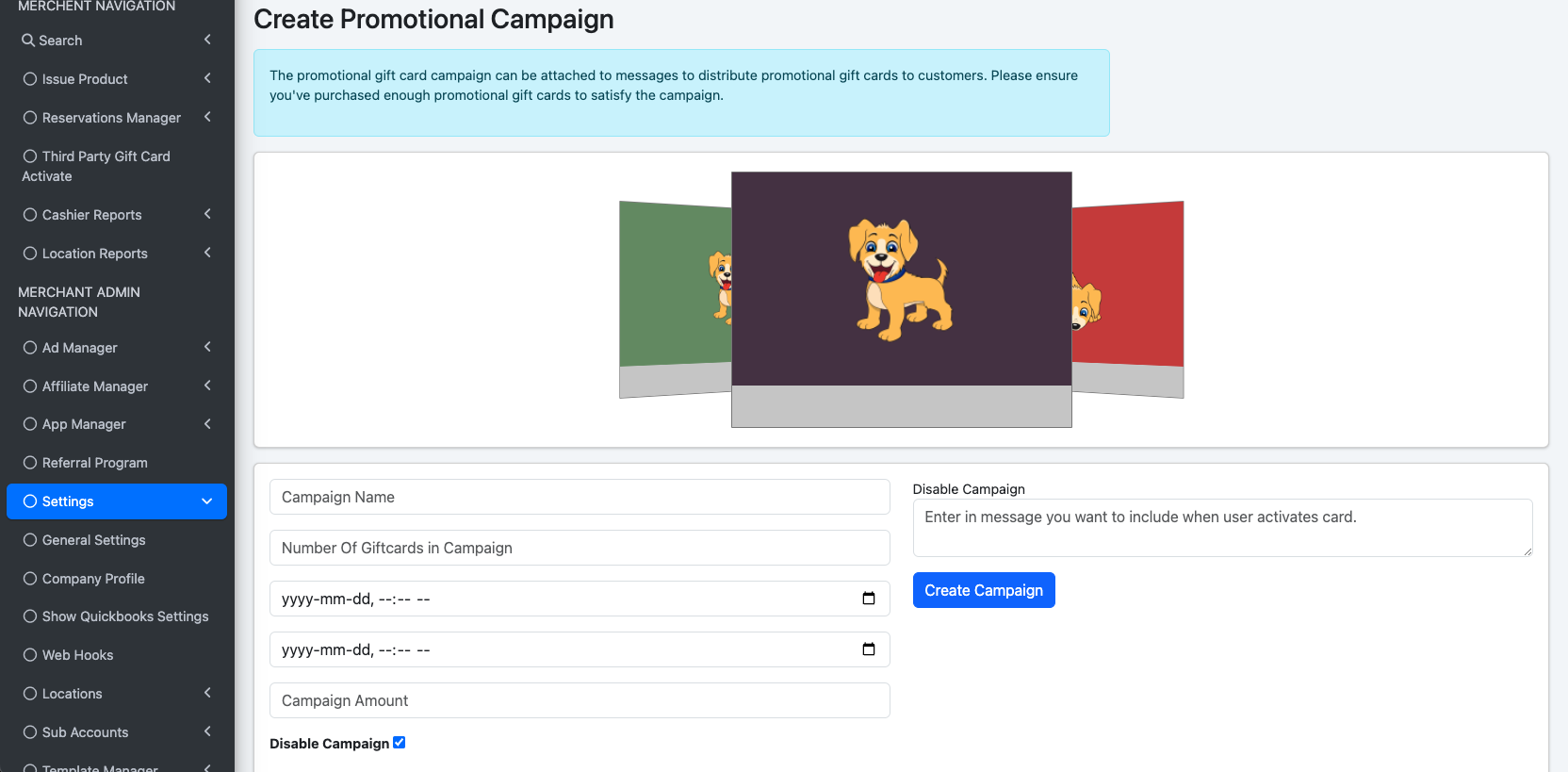 Promotional Gift Card Campaign
