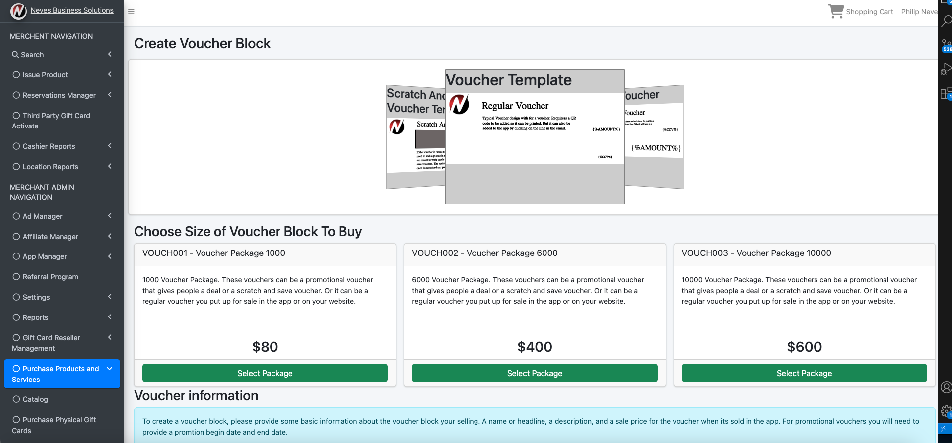Purchase Voucher Blocks